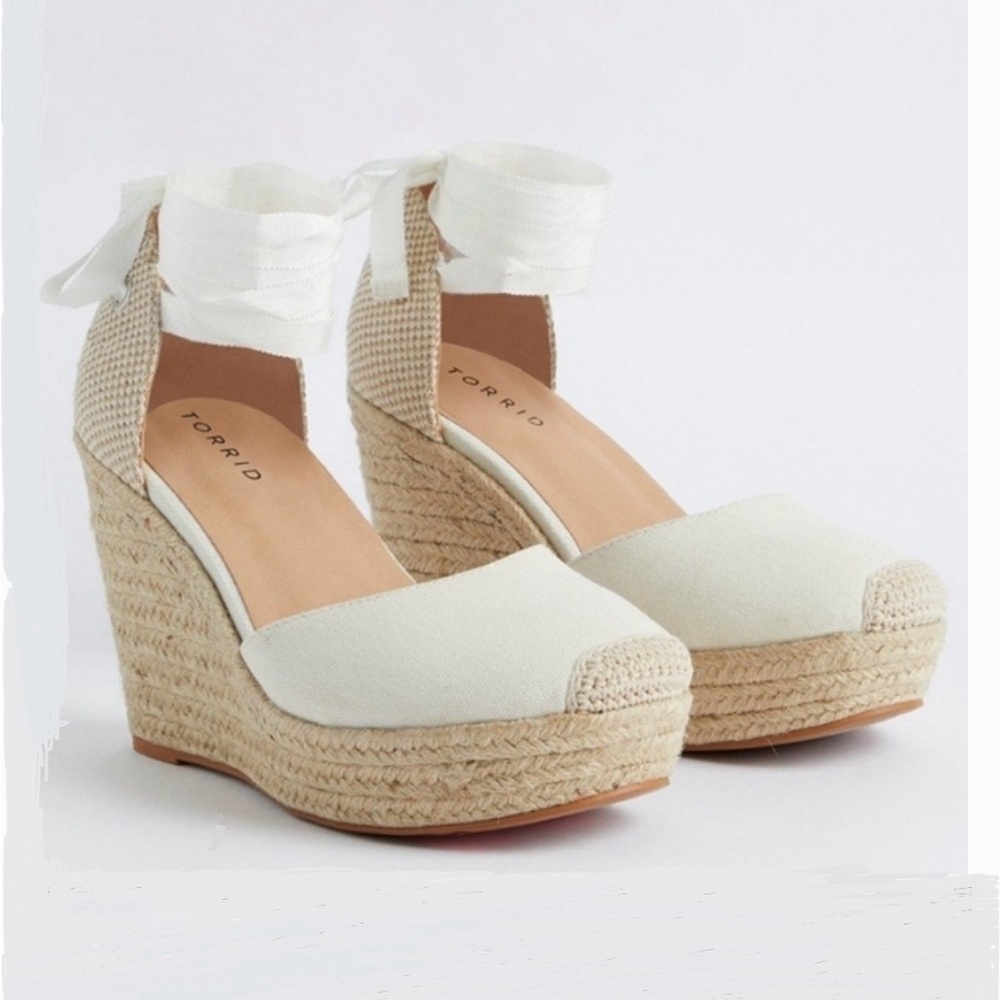 Torrid Cream Wedge Espadrille Shoes